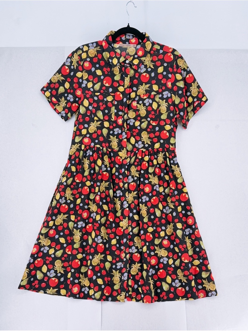 Dress Addict Fruit-print dress with pockets 100% organic cotton nwot size s